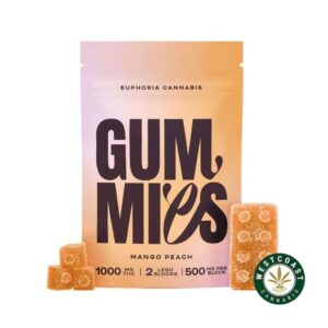 Euphoria Cannabis – Mango Peach Gummies 1000mg THC product image
