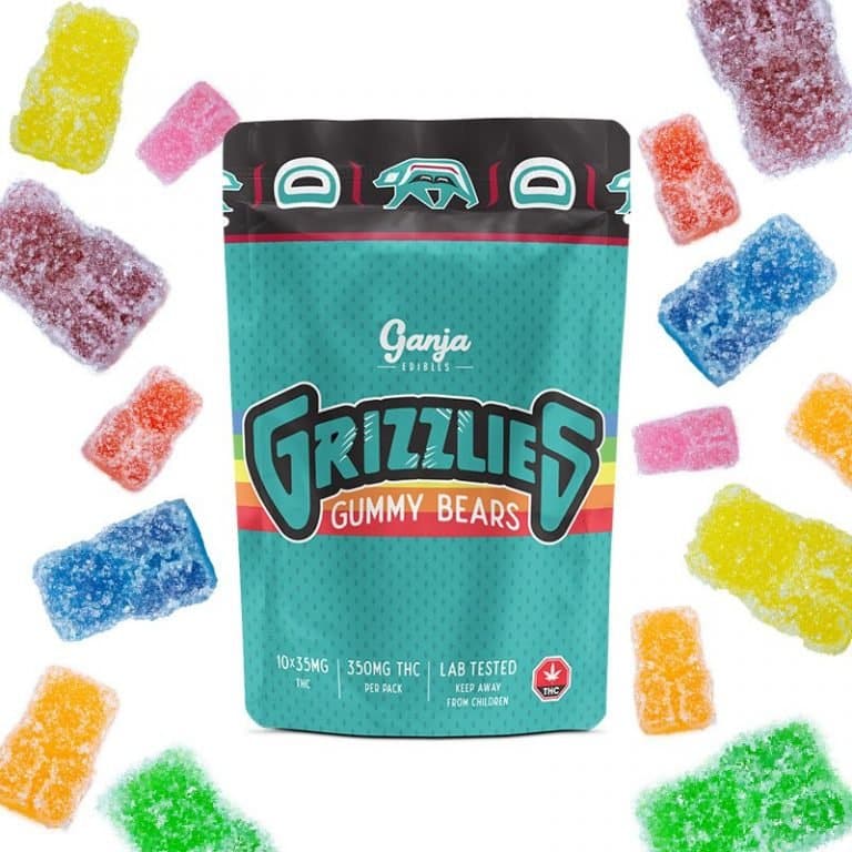 Ganja Edibles – Grizzlies Sour Gummy Bears 350mg THC product image