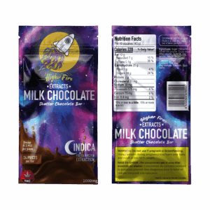 Higher Fire Extracts – Shatter Chocolate Bar – Milk Chocolate 1000mg THC (Indica) product image