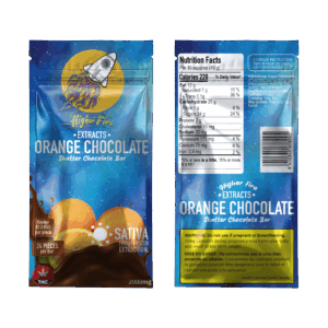 Higher Fire Extracts – Shatter Chocolate Bar – Orange 2000mg THC (Sativa) product image