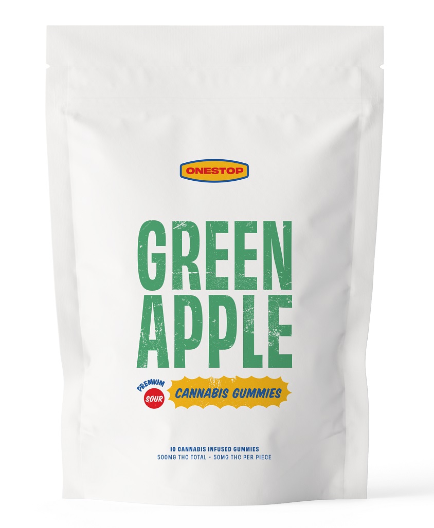 One Stop – Sour Green Apple THC Gummies 500mg product image