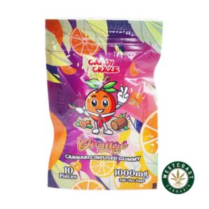 Candy Craze Edibles – Orange Gummy 1000mg THC product image