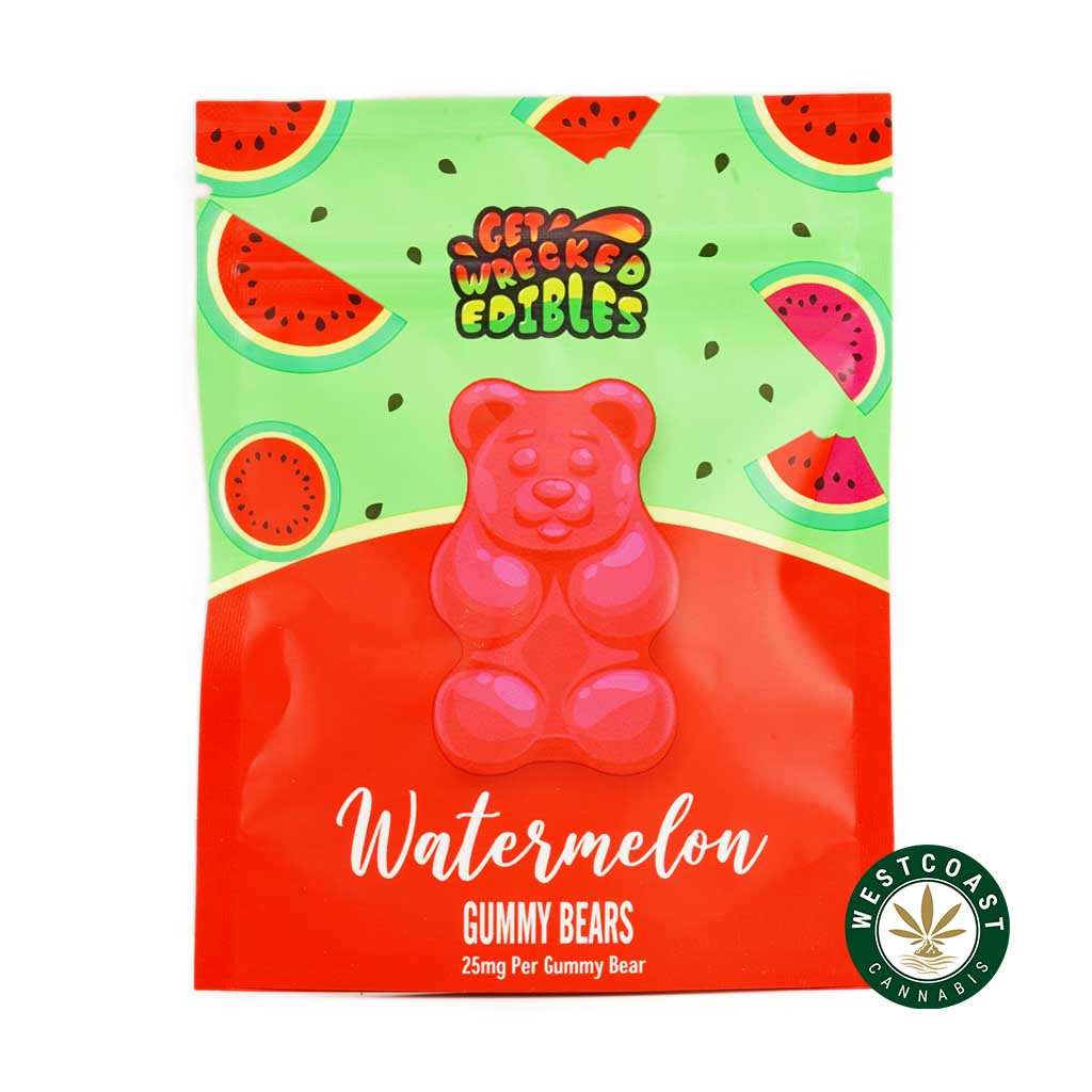 Get Wrecked Edibles – Watermelon Gummy Bears 300mg THC product image