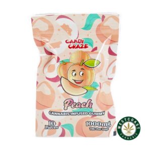 Candy Craze Edibles – Peach Gummy 1000mg THC product image