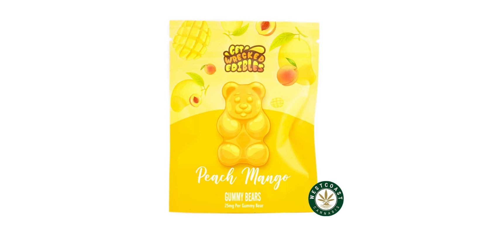 Get Wrecked Edibles – Peach Mango Gummy Bears 300mg THC product image