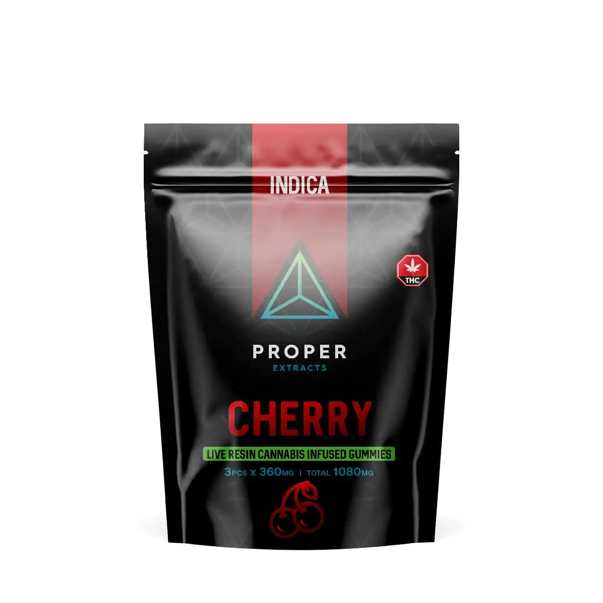 Proper Extracts Edibles – Triangles 1080mg Live Resin Gummies – Cherry product image
