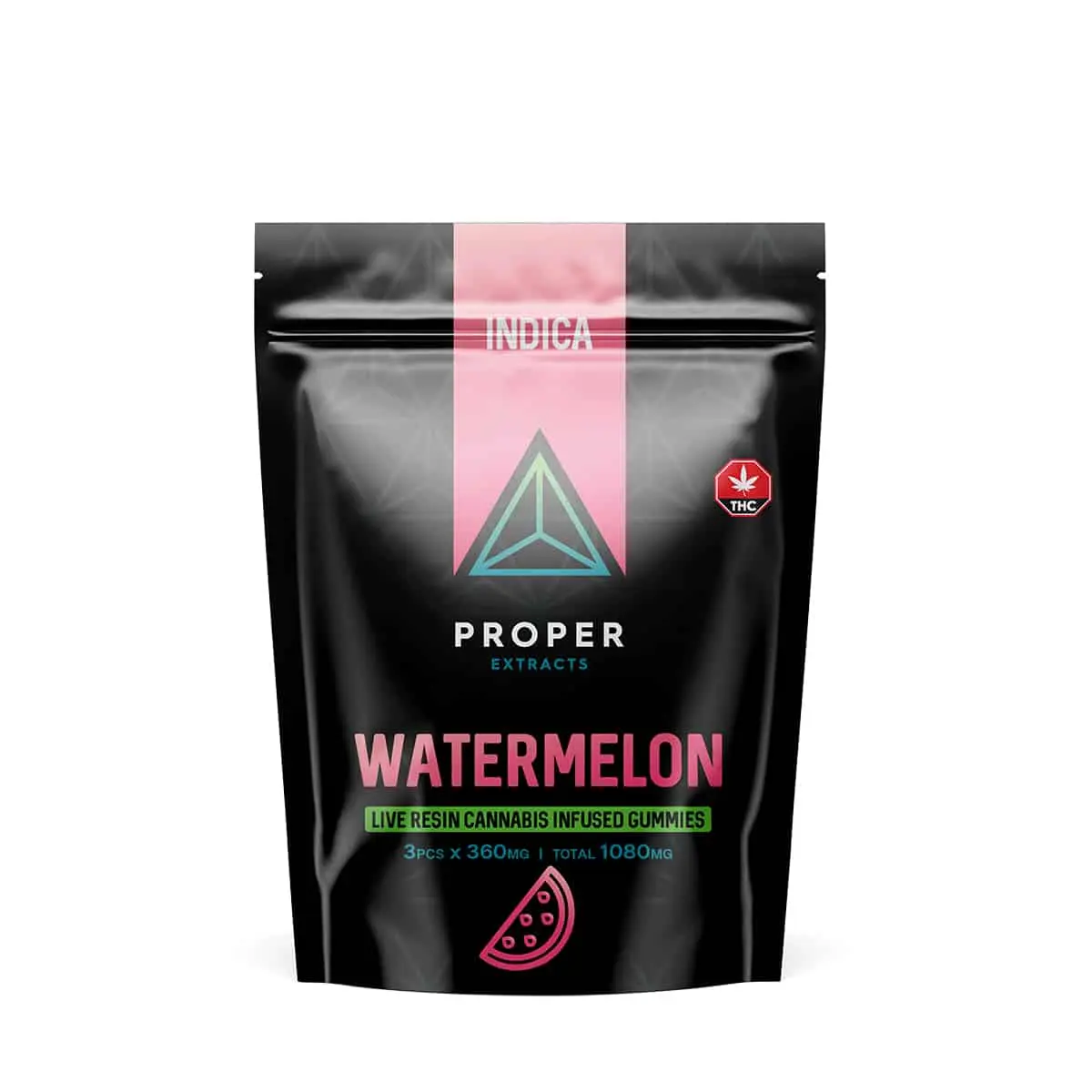Proper Extracts Edibles – Triangles 1080mg Live Resin Gummies – Watermelon product image