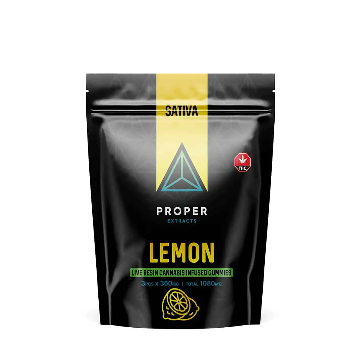 Proper Extracts Edibles – Triangles 1080mg Live Resin Gummies – Lemon product image