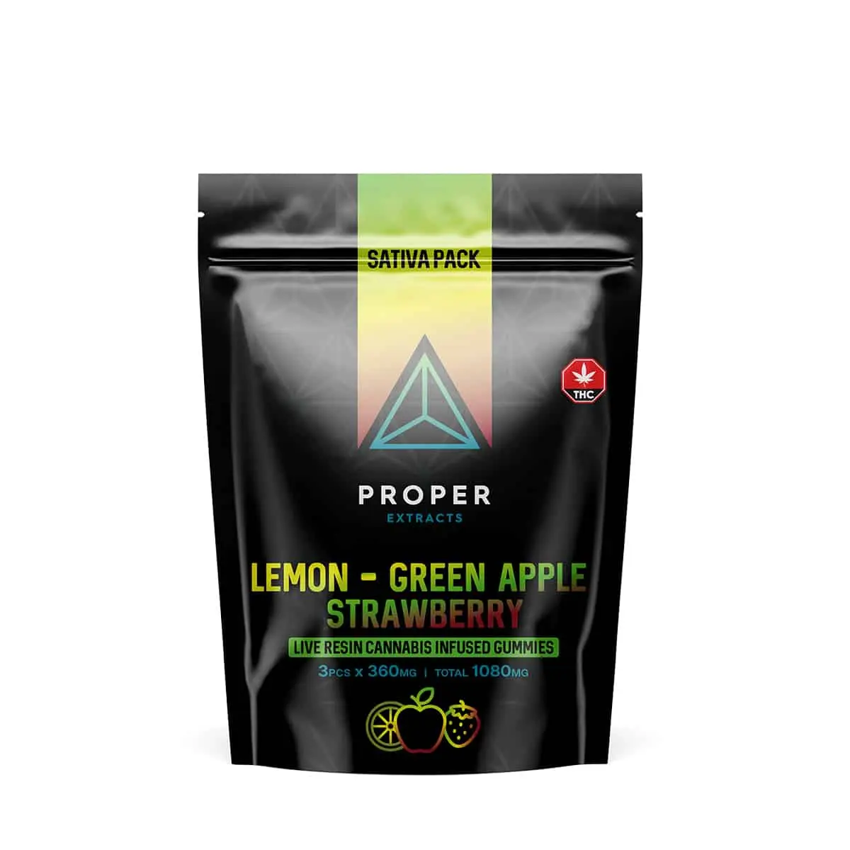 Proper Extracts Edibles – Triangles 1080mg Live Resin Gummies – Sativa Pack product image
