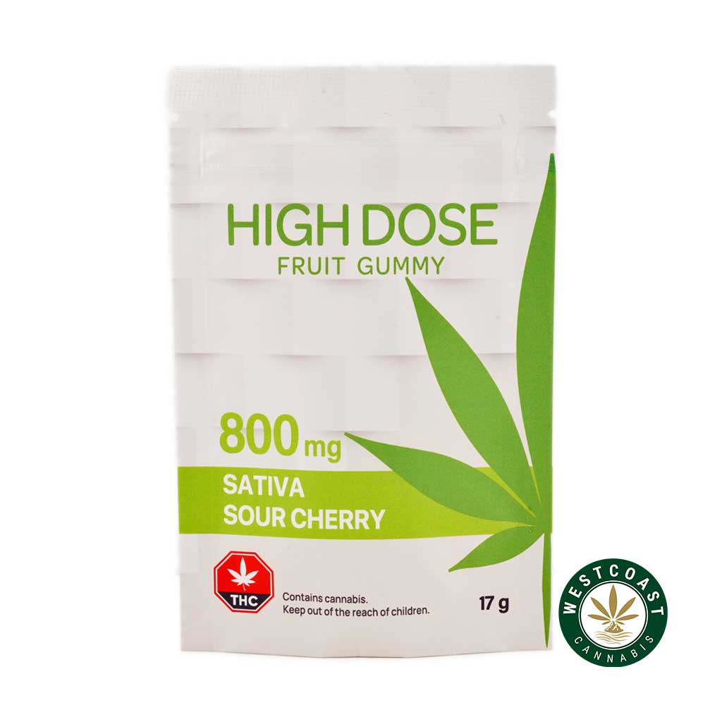 High Dose Fruit Gummy – Super Strength Sour Cherry 800mg THC (Sativa) product image
