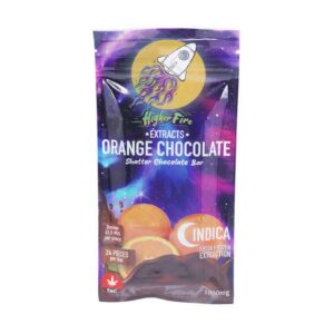 Higher Fire Extracts – Shatter Chocolate Bar – Orange 1000mg THC (Indica) product image