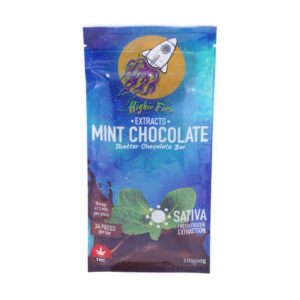 Higher Fire Extracts – Shatter Chocolate Bar – Mint 1000mg THC (Sativa) product image