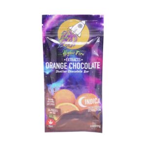 Higher Fire Extracts – Shatter Chocolate Bar – Orange 2000mg THC (Indica) product image