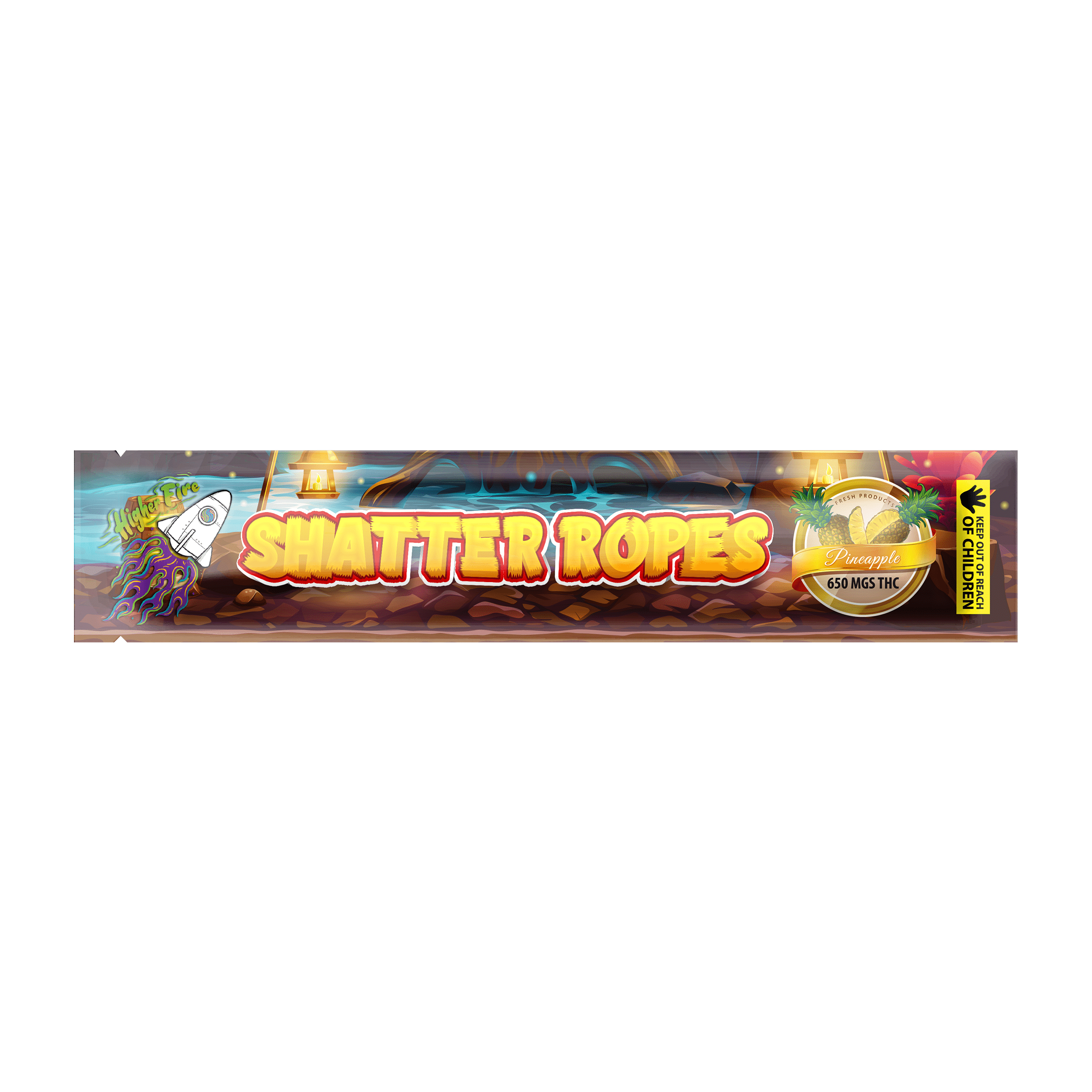 Higher Fire Extracts – Shatter Ropes – Pineapple 650MG THC product image