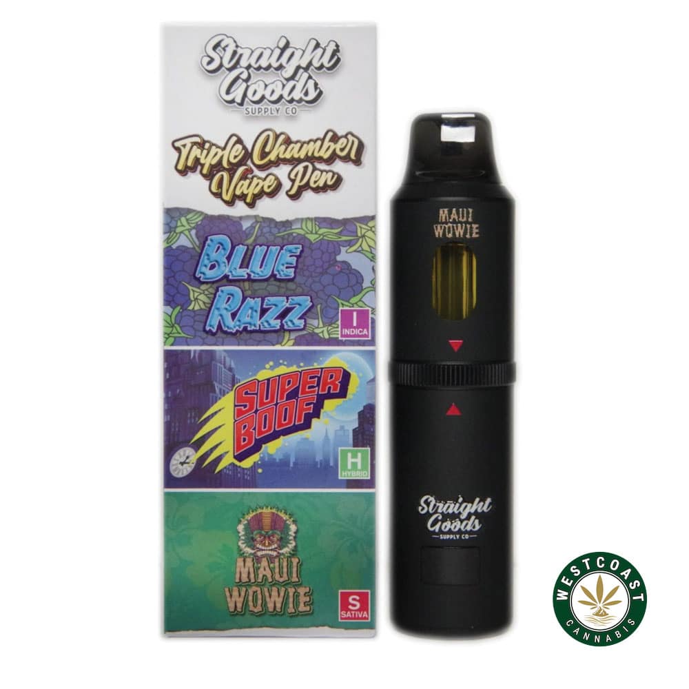 Straight Goods – Triple Chamber Vape – Blue Raz + Super Boof + Maui Wowie (3 Grams + 3 Grams + 3 Gram) product image