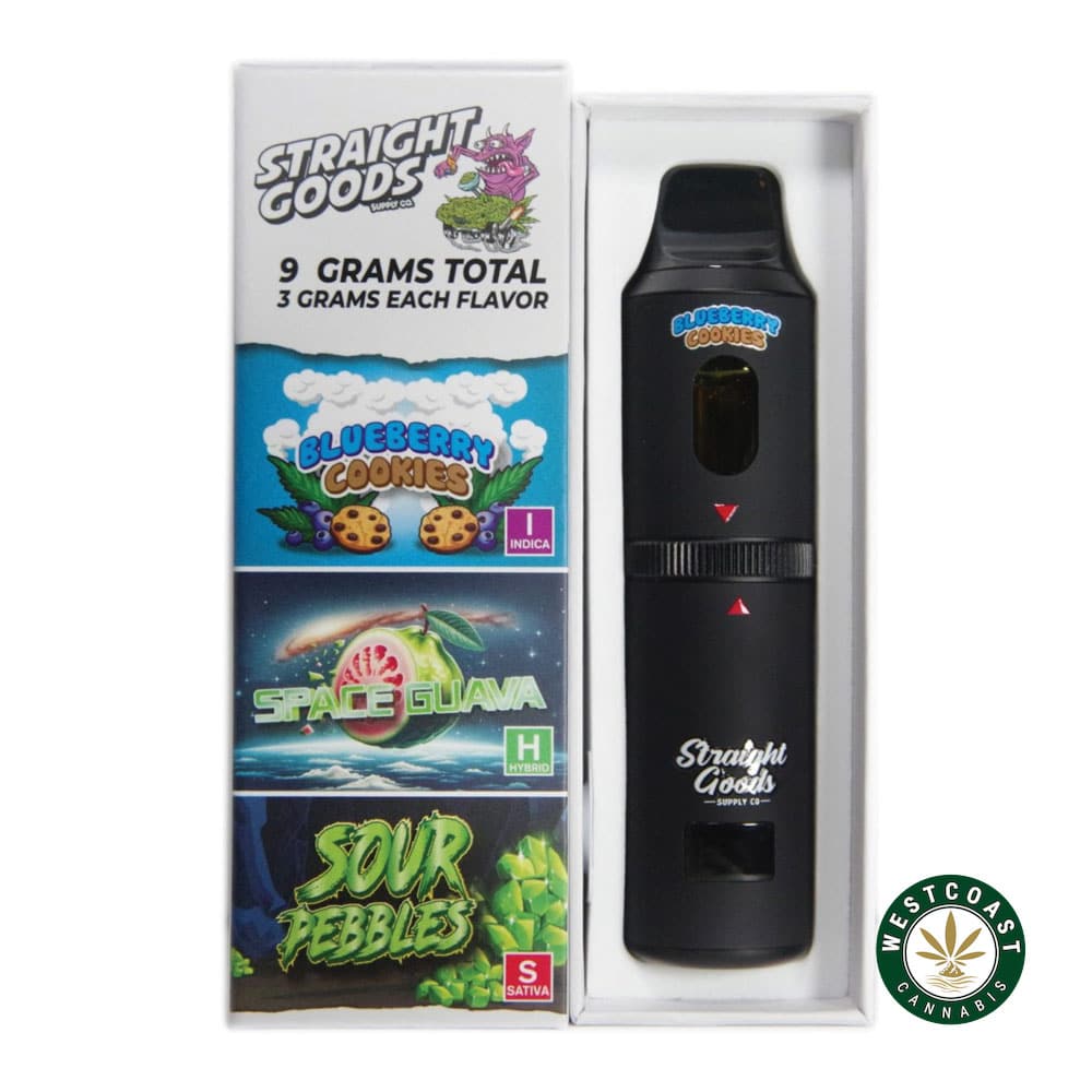 Straight Goods – Triple Chamber Vape – Blueberry Cookies + Space Guava + Sour Pebbles (3 Grams + 3 Grams + 3 Gram) product image