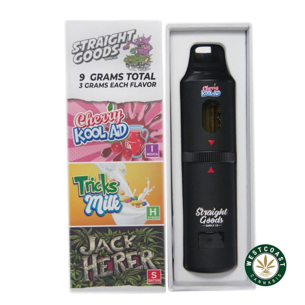Straight Goods – Triple Chamber Vape – Cherry Kool Aid + Tricks Milk + Jack Herer (3 Grams + 3 Grams + 3 Gram) product image
