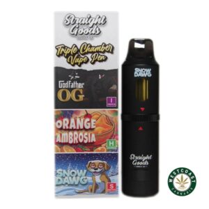 Straight Goods – Triple Chamber Vape – Godfather OG + Orange Ambrosia + Snow Dawg (3 Grams + 3 Grams + 3 Gram) product image