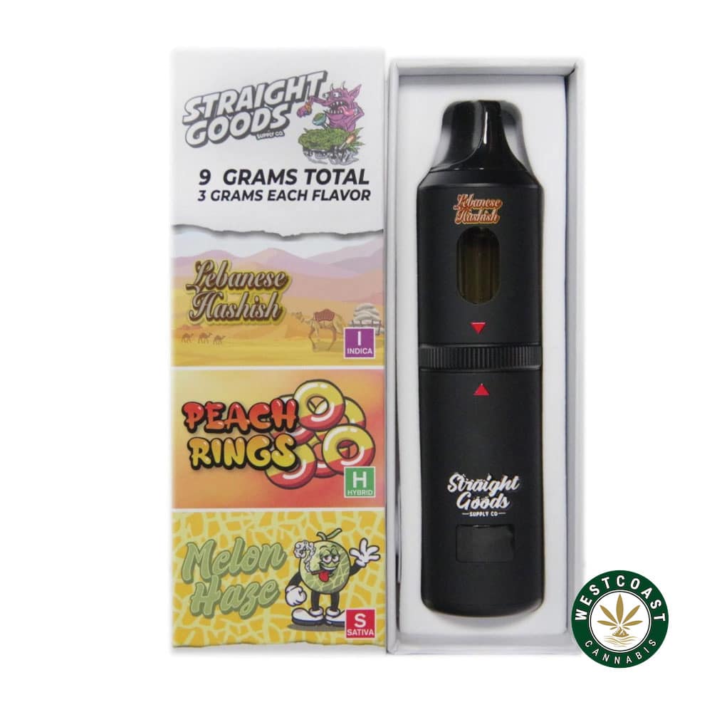 Straight Goods – Triple Chamber Vape – Lebanese Hashish + Peach Rings + Melon Haze (3 Grams + 3 Grams + 3 Gram) product image