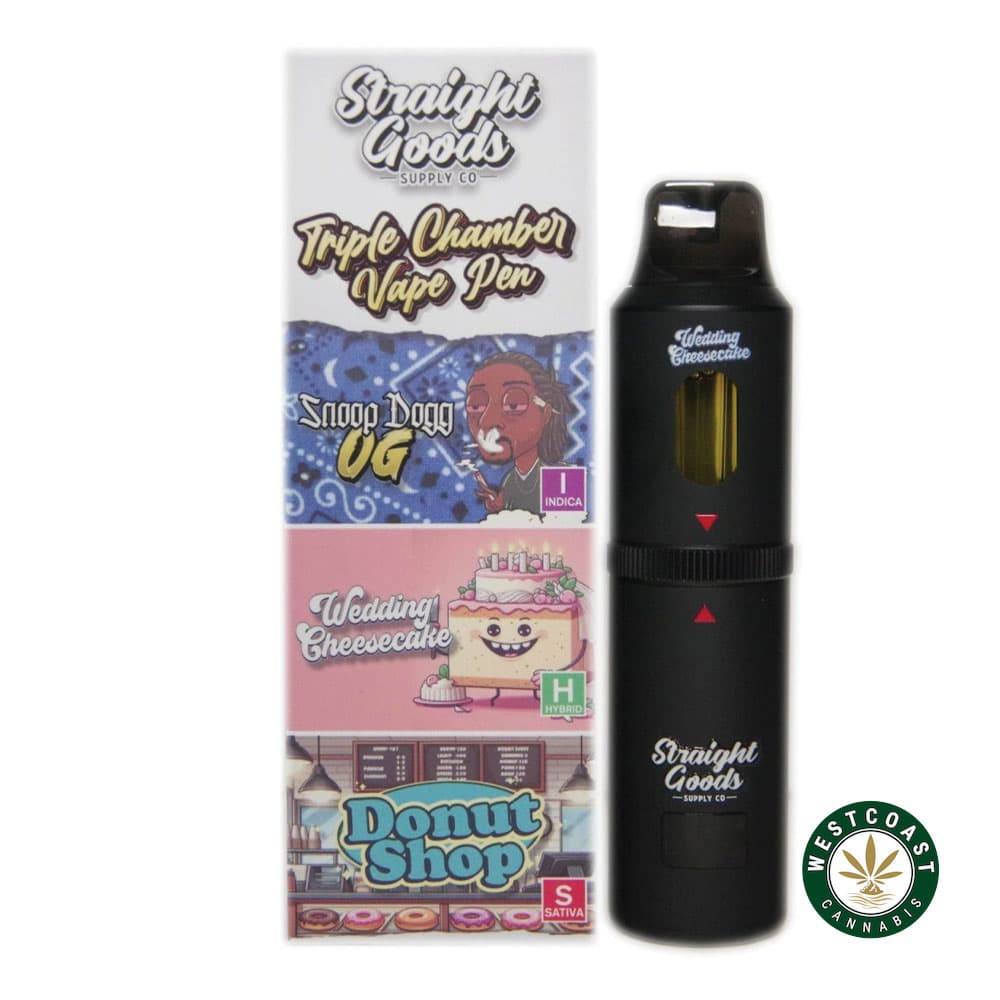 Straight Goods – Triple Chamber Vape – Snoop Dogg OG + Wedding Cheesecake + Donut Shop (3 Grams + 3 Grams + 3 Gram) product image