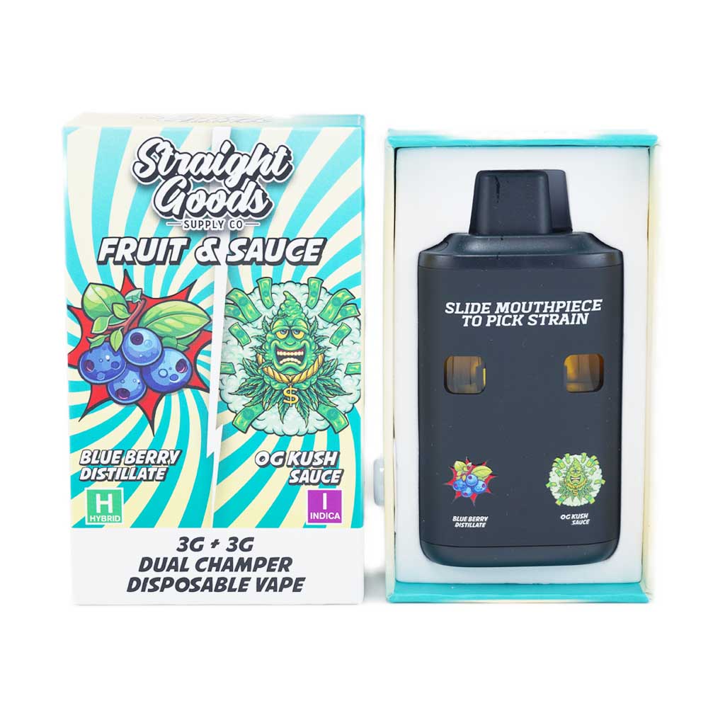 Straight Goods – Dual Chamber Vape – Blueberry + OG Kush (3 Grams + 3 Grams) product image