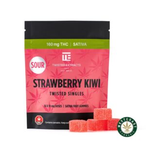Twisted Extracts – Sour Strawberry Kiwi Twisted Singles 160mg THC Sativa product image