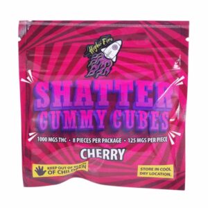 Higher Fire Extracts – Shatter Gummy Cubes – Cherry 1000mg THC product image