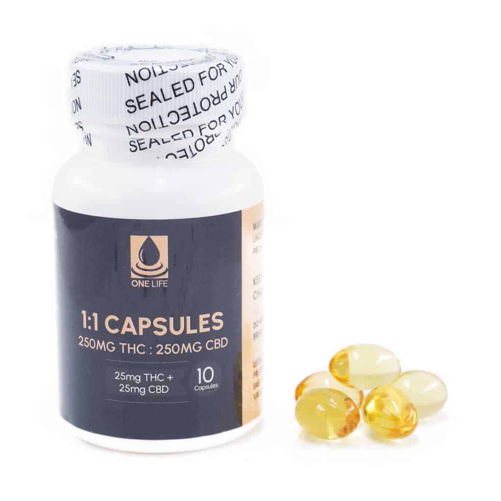 One Life Soft Gel Capsules – 1:1 (250mg CBD : 250mg THC) product image