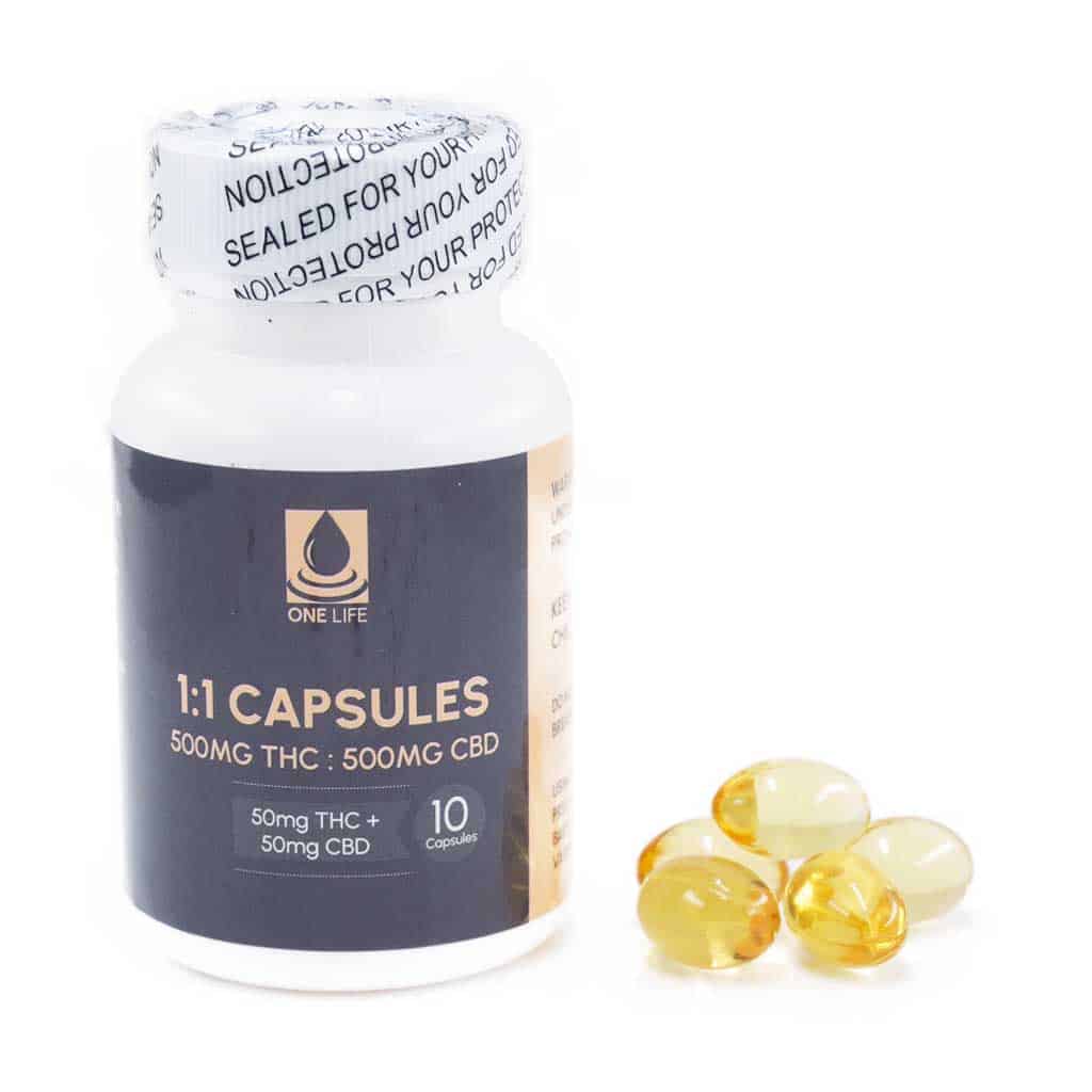 One Life Soft Gel Capsules – 1:1 (500mg CBD : 500mg THC) product image