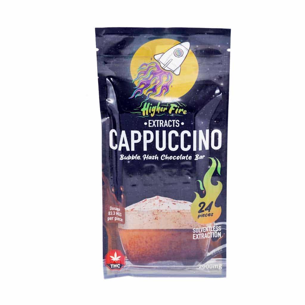 Higher Fire Extracts – Bubble Hash Chocolate Bar – Cappuccino 2000mg THC product image