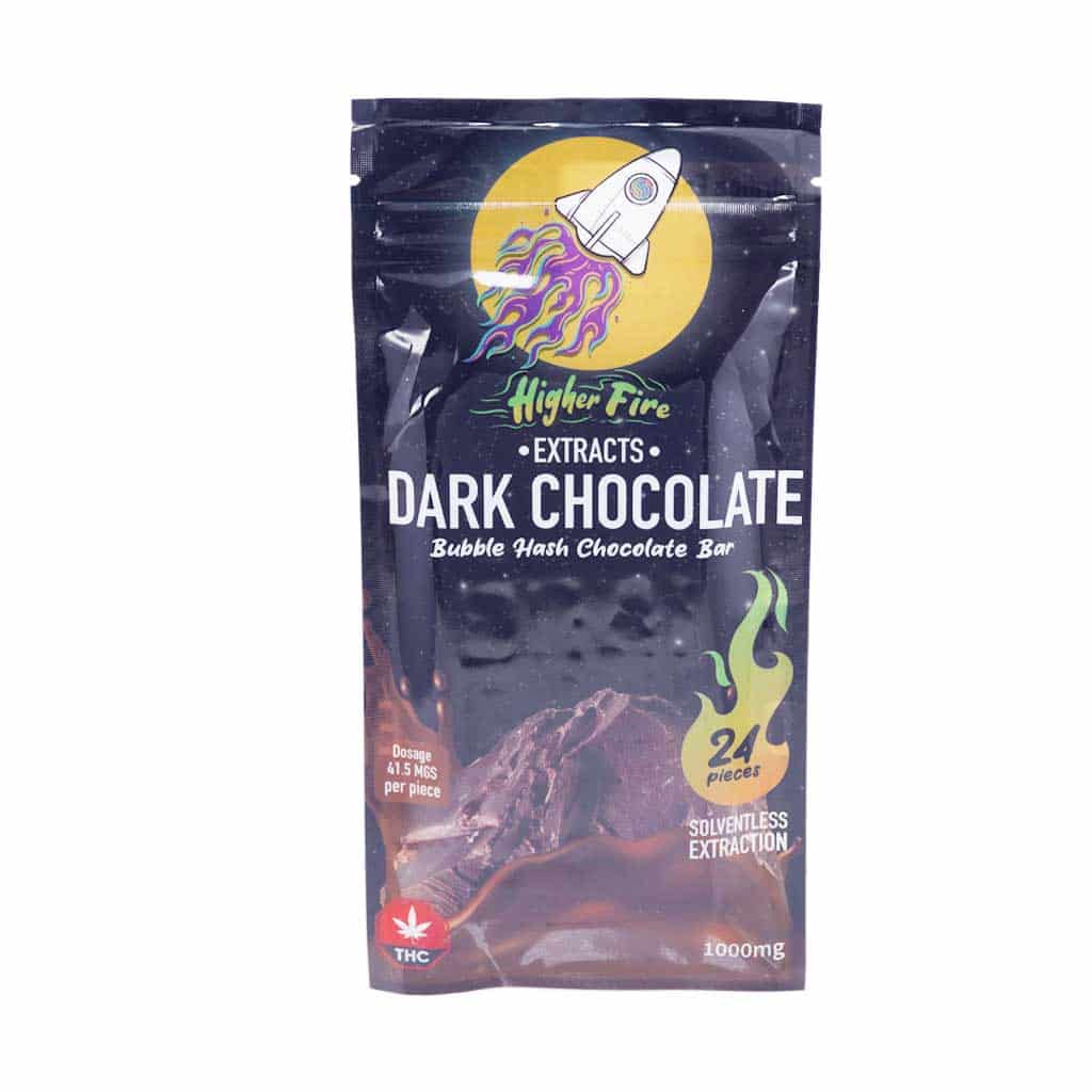 Higher Fire Extracts – Bubble Hash Chocolate Bar – Dark 1000mg THC product image
