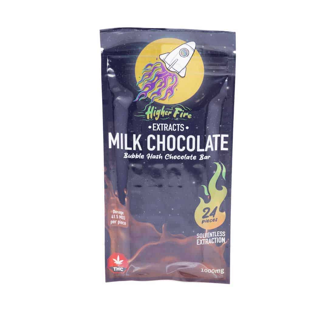 Higher Fire Extracts – Bubble Hash Chocolate Bar – Milk 1000mg THC product image