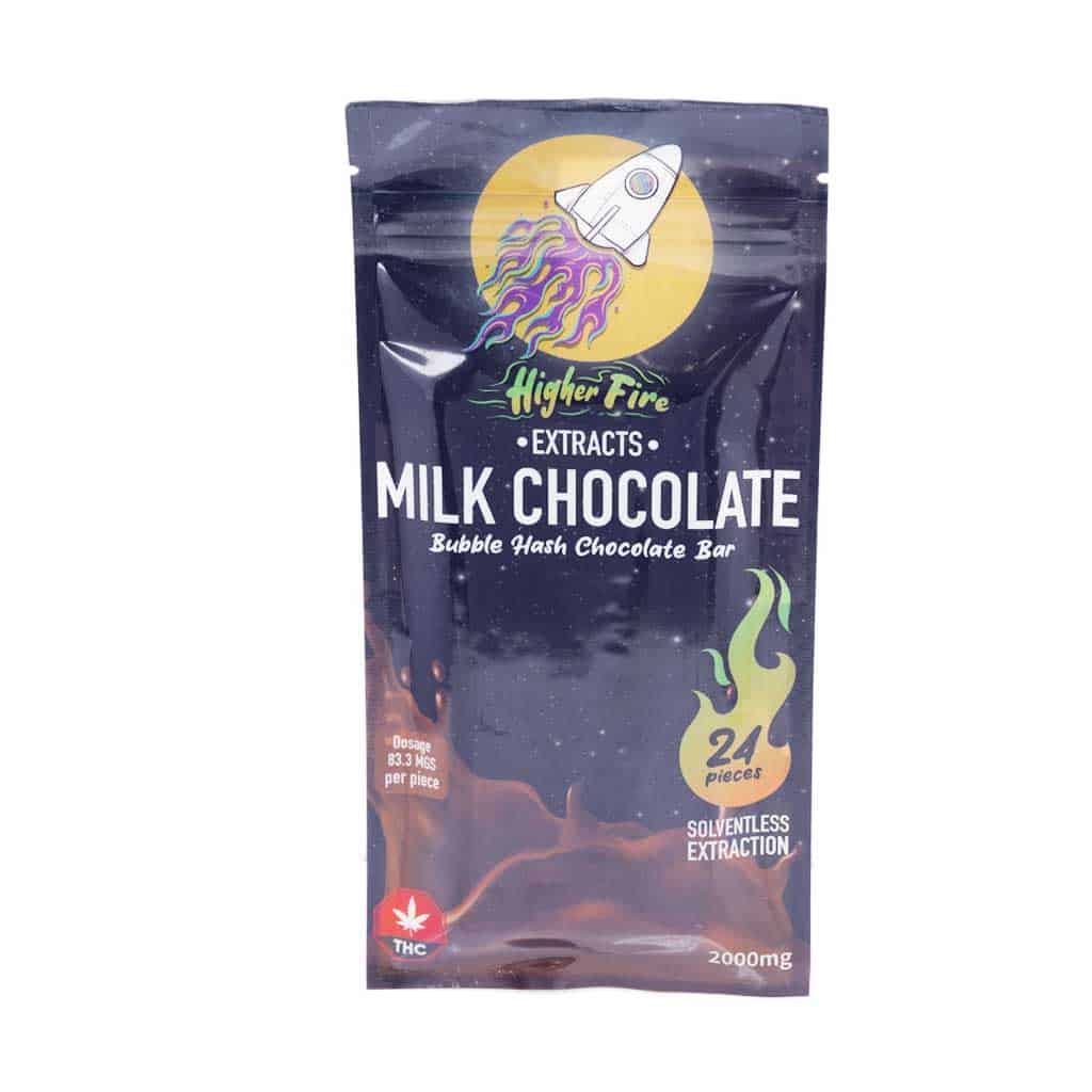 Higher Fire Extracts – Bubble Hash Chocolate Bar – Milk 2000mg THC product image