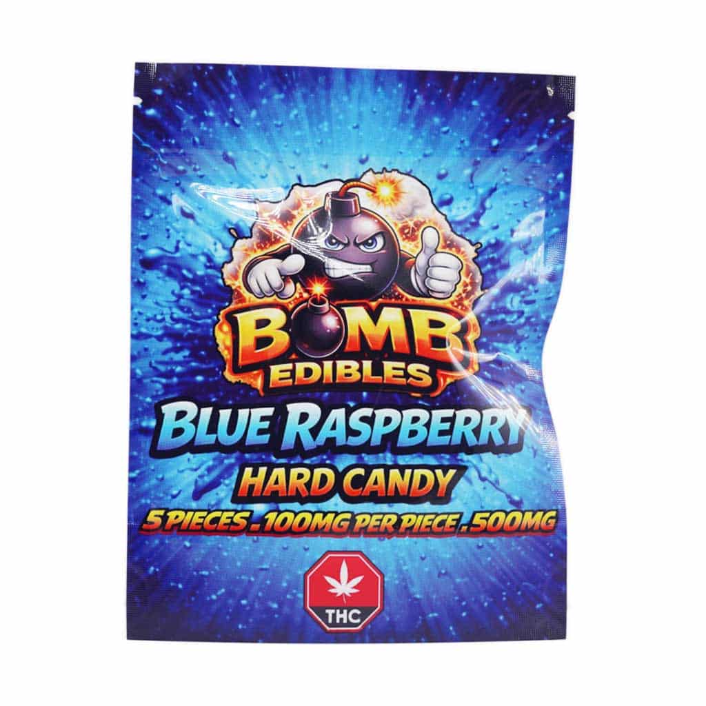 Bomb Edibles – 500mg THC Hard Candy – Blue Raspberry product image