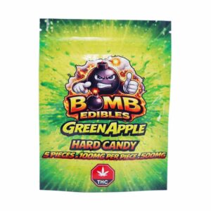 Bomb Edibles – 500mg THC Hard Candy – Green Apple product image