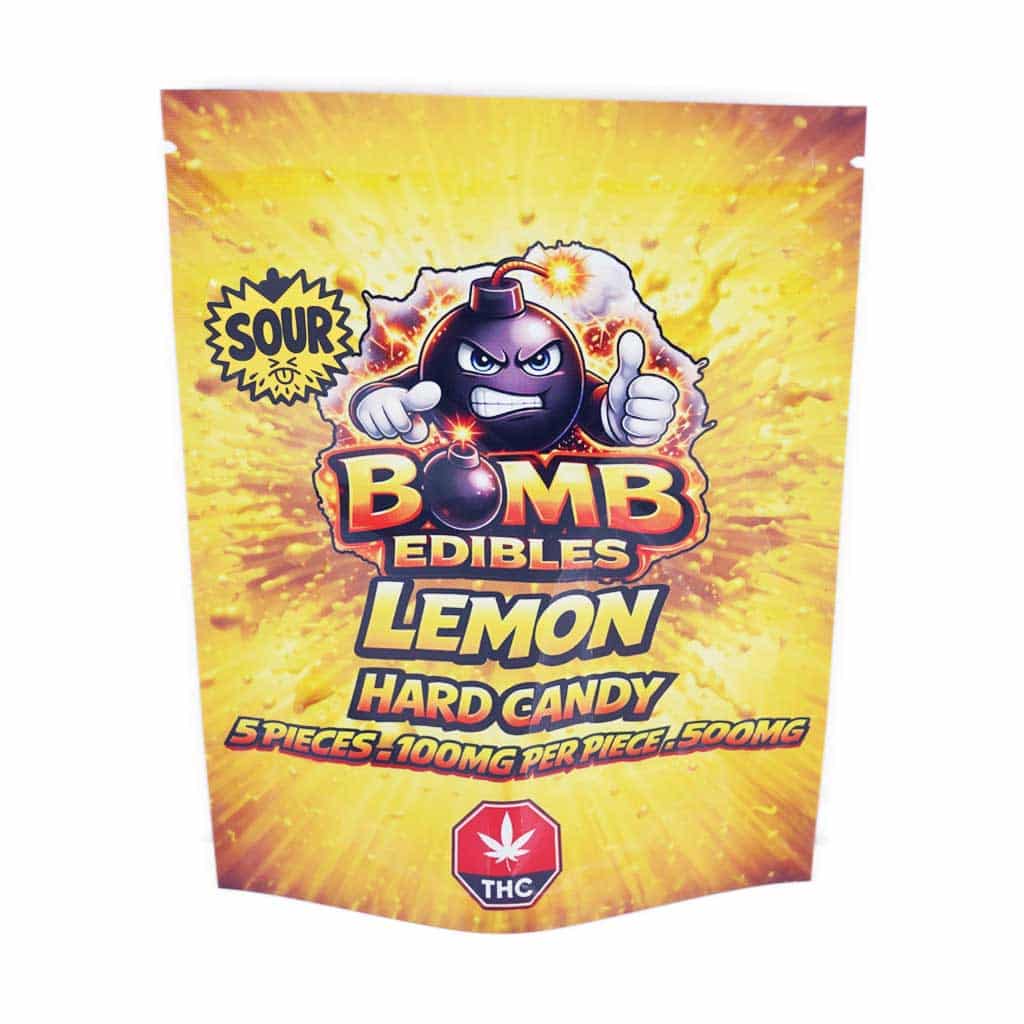 Bomb Edibles – 500mg THC Sour Hard Candy – Lemon product image