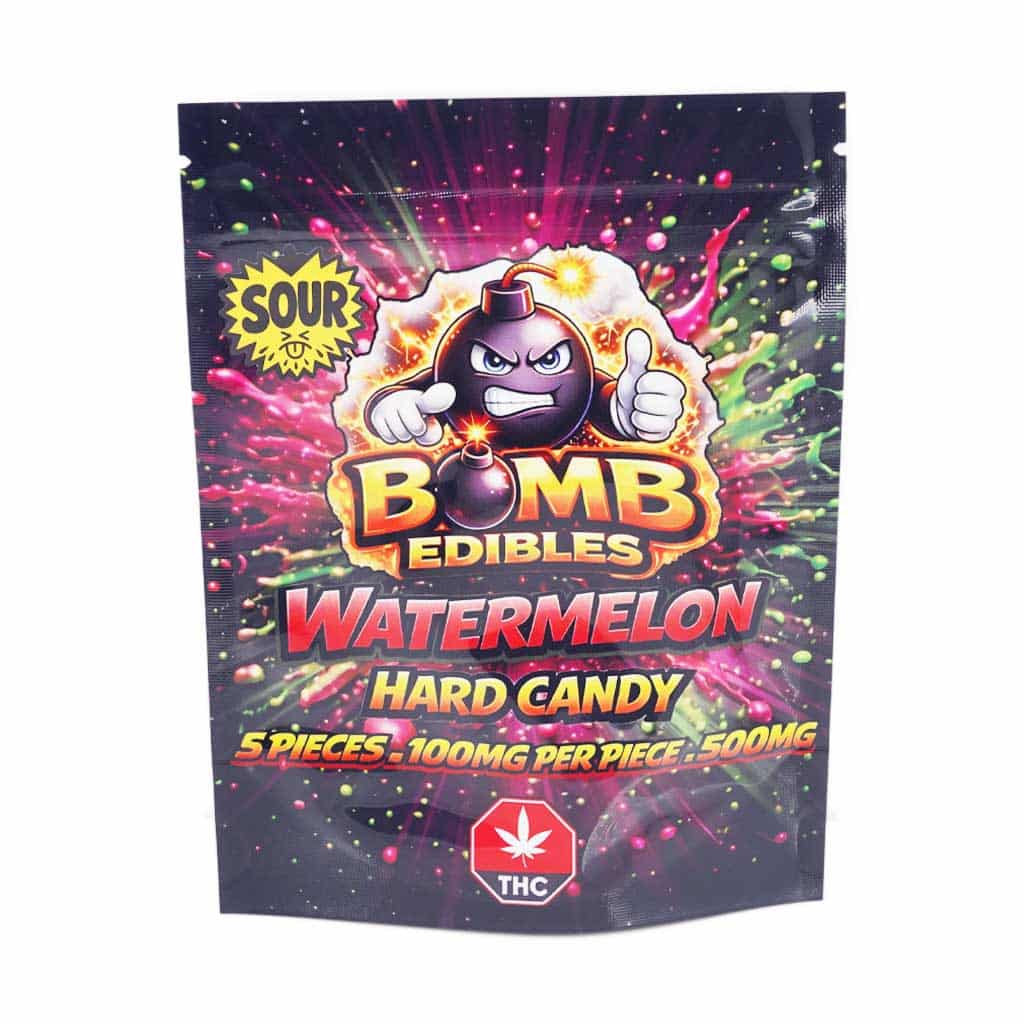 Bomb Edibles – 500mg THC Sour Hard Candy – Watermelon product image