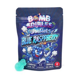 Bomb Edibles – 1200mg THC Gummy – Blue Raspberry product image