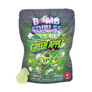 Bomb Edibles – 1200mg THC Gummy – Green Apple product image