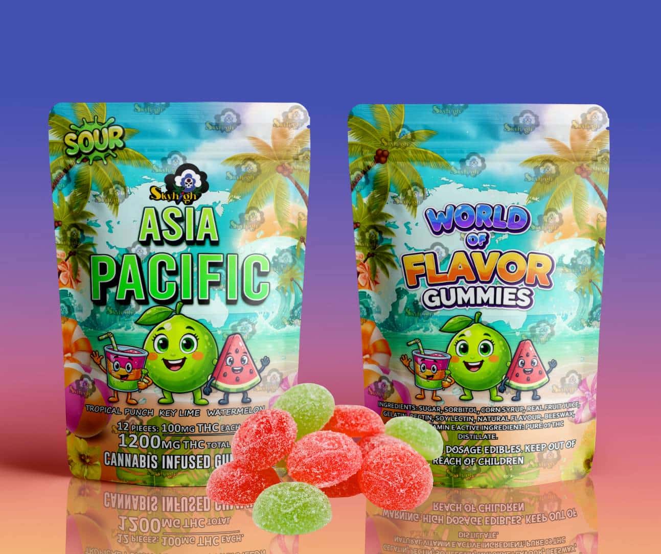 Sky High Edibles – World of Flavor Gummies – Asia Pacific (1200mg THC) product image