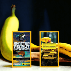 Higher Fire Extracts – Shatter Peanut Butter Chocolate Cups – Banana 2500mg THC product image