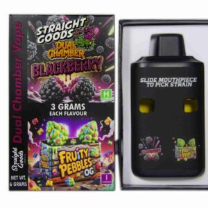 Straight Goods – Dual Chamber Vape – Blackberry + Fruity Pebbles OG (3 Grams + 3 Grams) product image