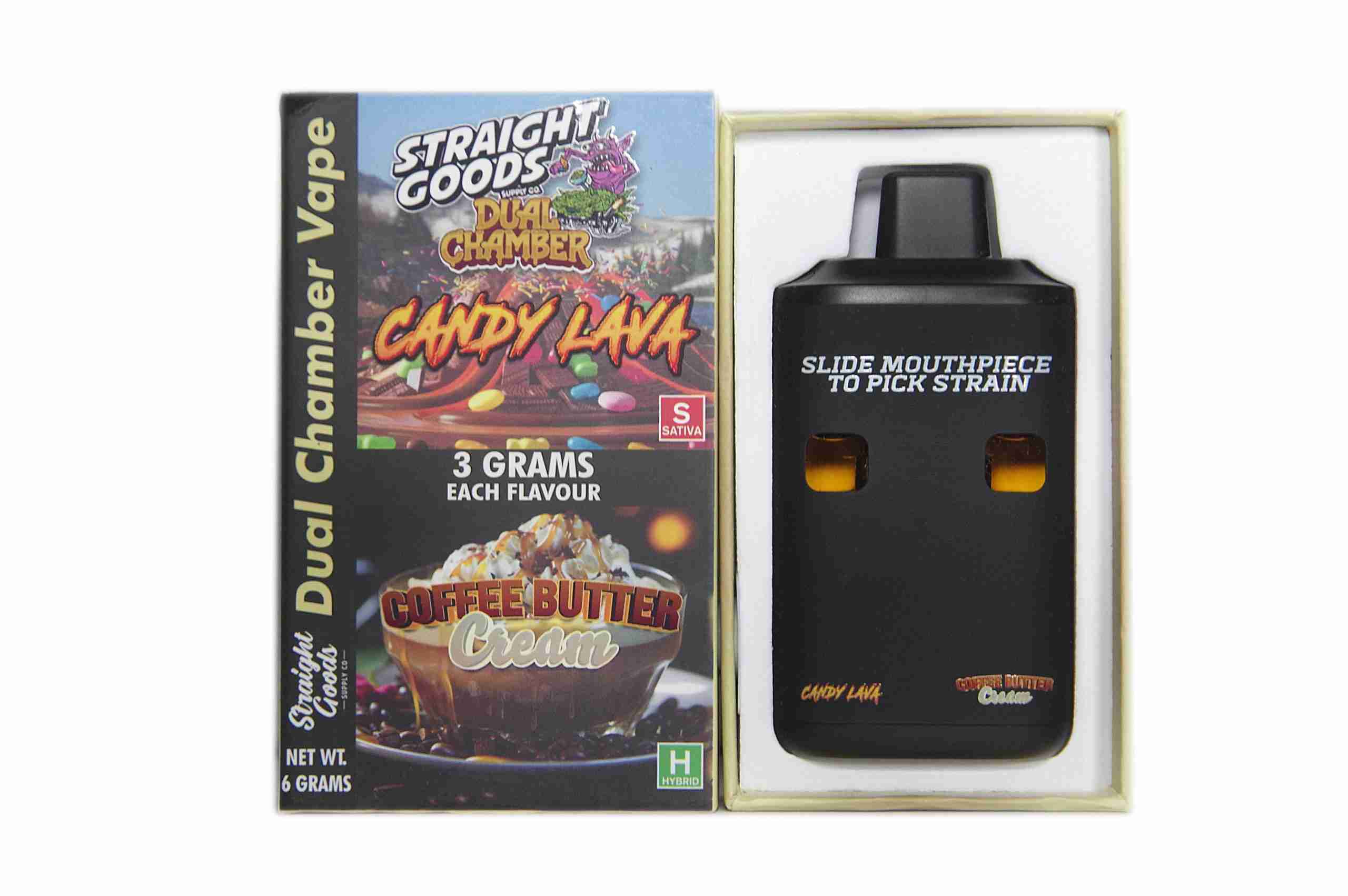Straight Goods – Dual Chamber Vape – Candy Lava x Coffee Butter Cream (3 Grams + 3 Grams) product image