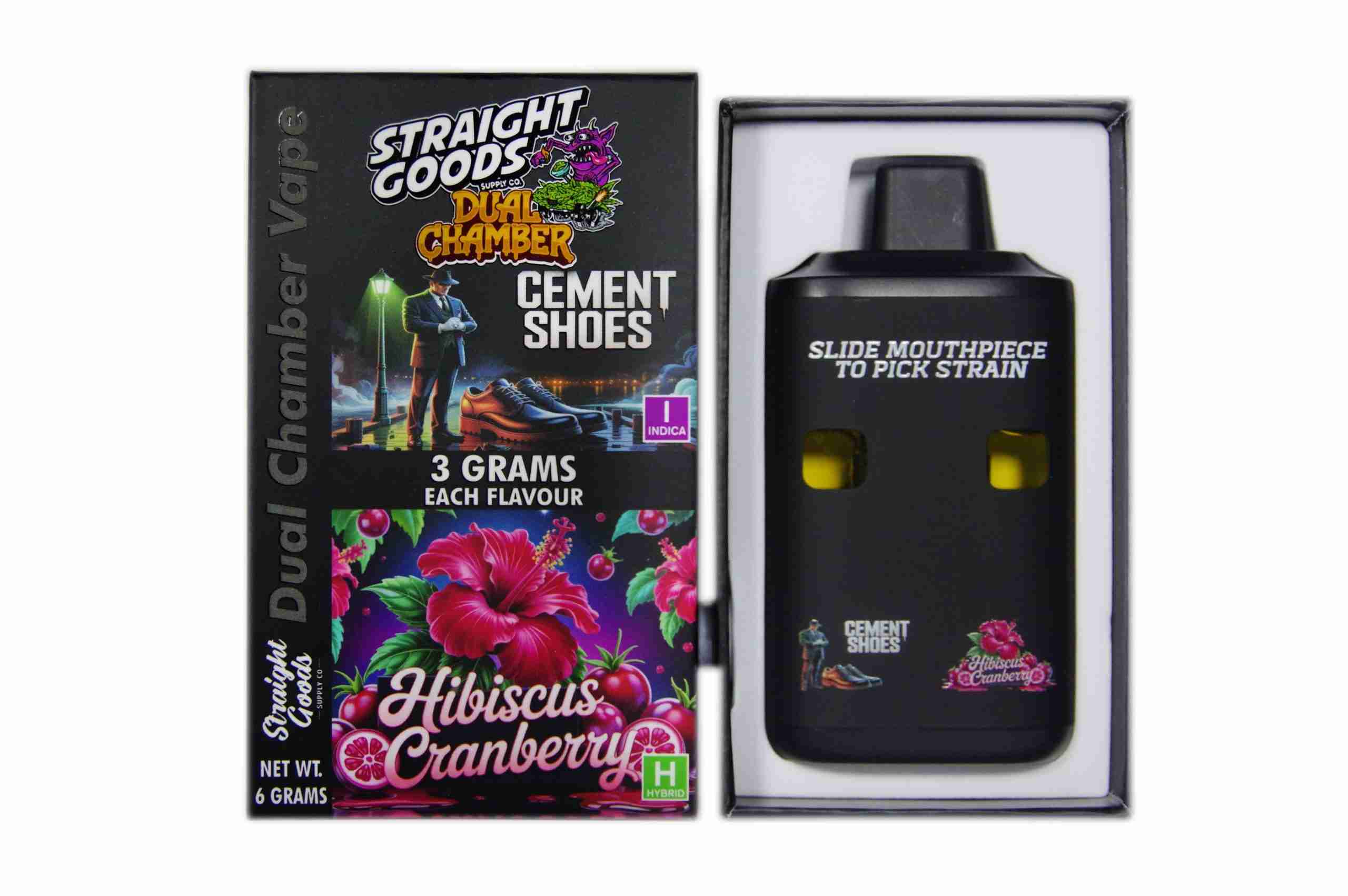 Straight Goods – Dual Chamber Vape – Cement Shoes + Hibiscus Cranberry (3 Grams + 3 Grams) product image