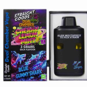 Straight Goods – Dual Chamber Vape – Cherry Lemon Mint + Blue Gummy Shark (3 Grams + 3 Grams) product image