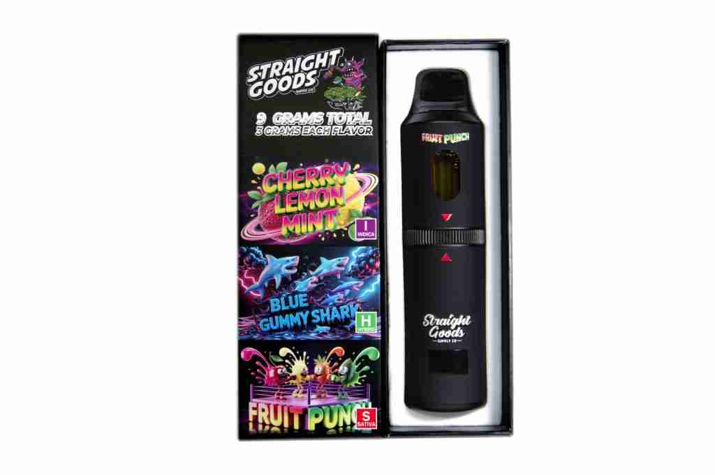Straight Goods – Triple Chamber Vape – Cherry Lemon Mint + Blue Gummy Shark + Fruit Punch (3 Grams + 3 Grams + 3 Gram) product image