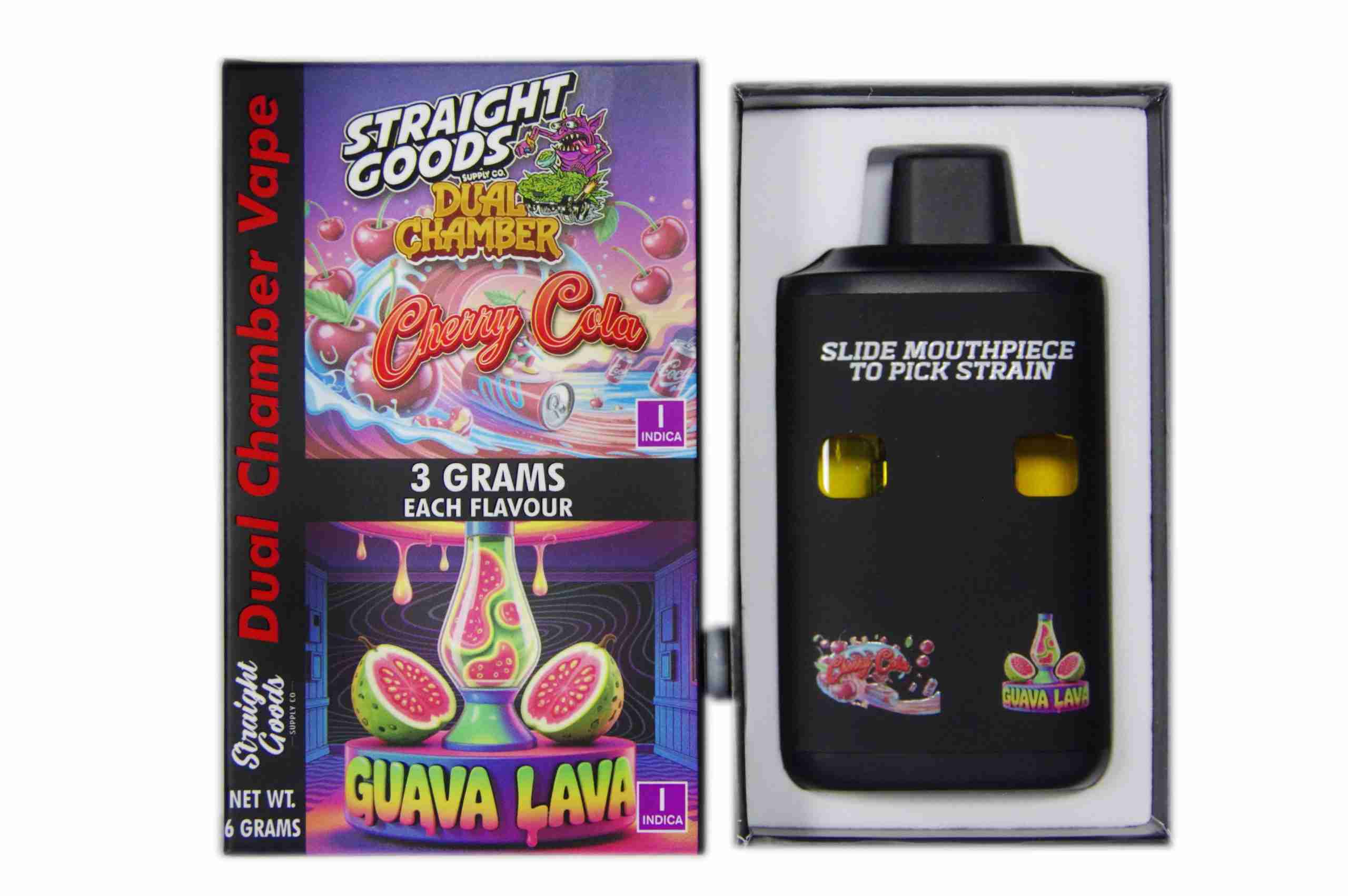 Straight Goods – Dual Chamber Vape – Cherry Cola + Guava Lava (3 Grams + 3 Grams) product image