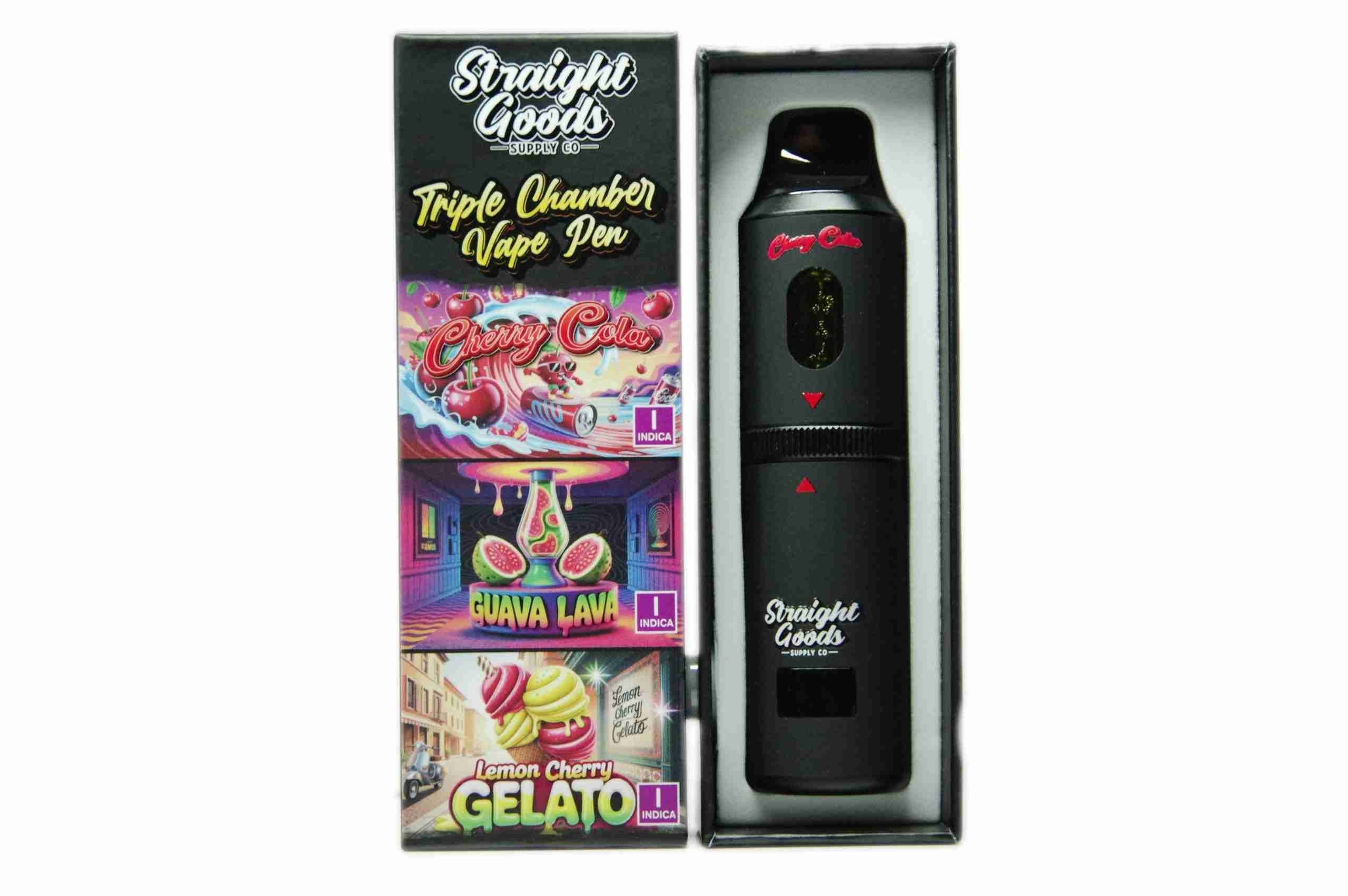Straight Goods – Triple Chamber Vape – Cherry Cola + Guava Lava + Lemon Cherry Gelato (3 Grams + 3 Grams + 3 Gram) product image