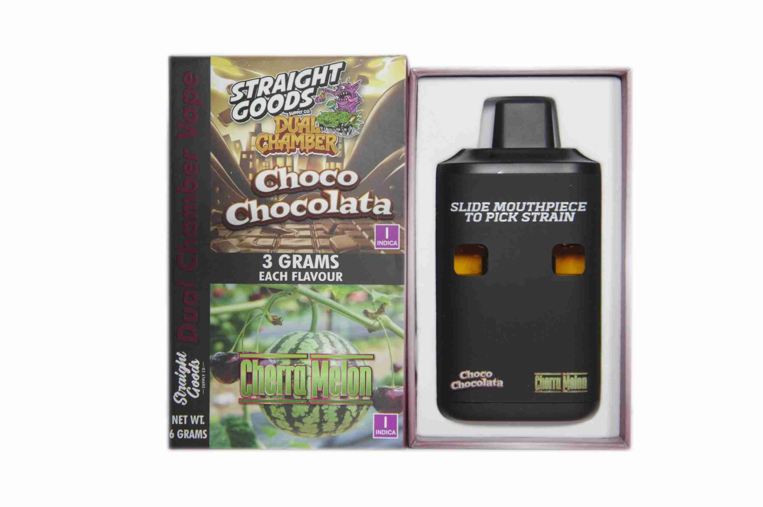Straight Goods – Dual Chamber Vape – Choco Chocolata + Cherra Melon (3 Grams + 3 Grams) product image