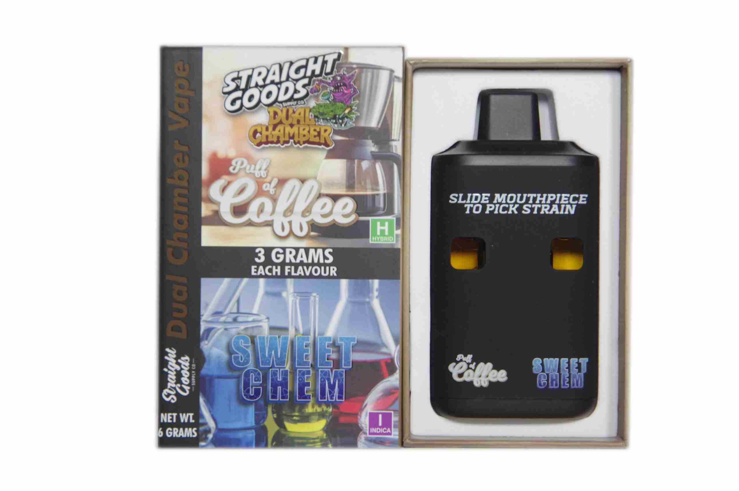 Straight Goods – Dual Chamber Vape – Puff of Coffee + Sweet Chem (3 Grams + 3 Grams) product image